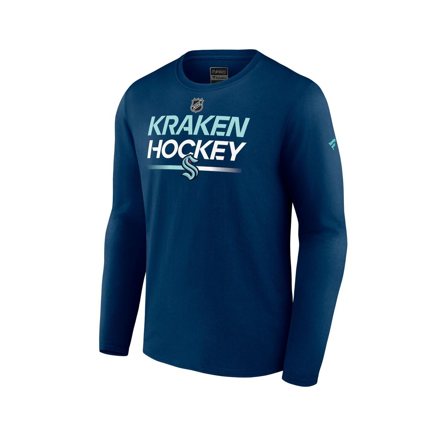 Men's Navy Seattle Kraken Authentic Pro Primary Long Sleeve T-shirt