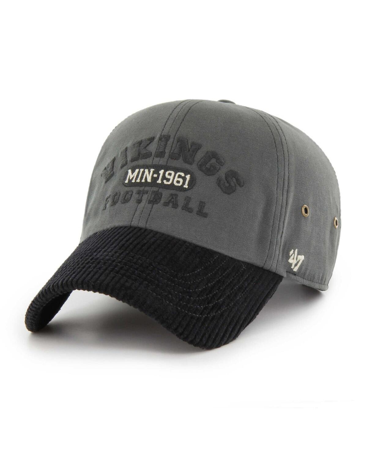 47 Brand Men's ' Charcoal Minnesota Vikings Ridgeway Clean Up Adjustable Hat In Gray