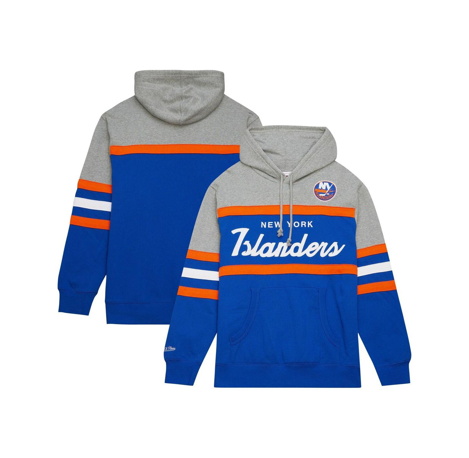 Men's Royal, Gray New York Islanders Head Coach Pullover Hoodie