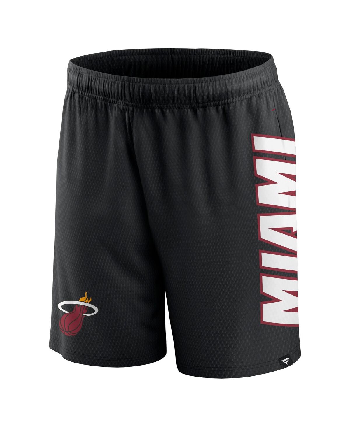 Fanatics Branded Black Miami Heat Post Up Mesh Shorts In Black