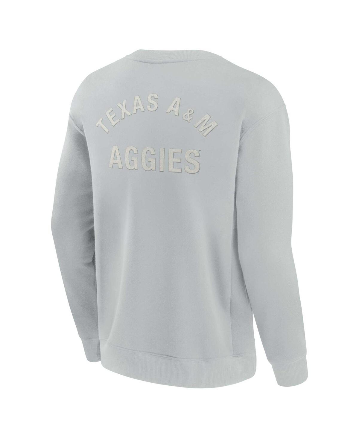 Shop Fanatics Signature Men's And Women's  Gray Texas A&m Aggies Super Soft Pullover Crew Sweatshirt
