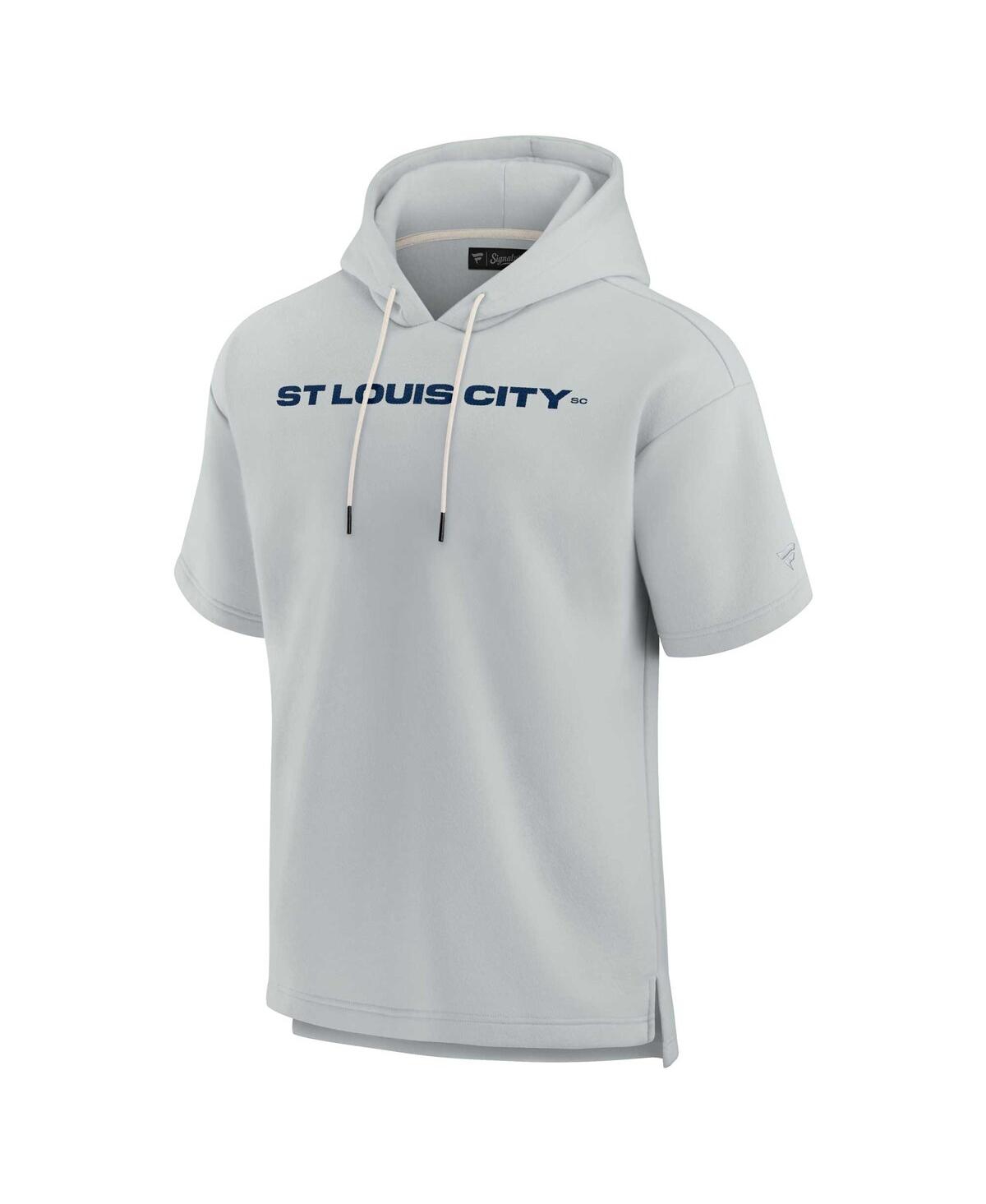 Men's and Women's Fanatics SignatureSt. Louis City Sc Super Soft Fleece Short Sleeve Pullover Hoodie - Gray