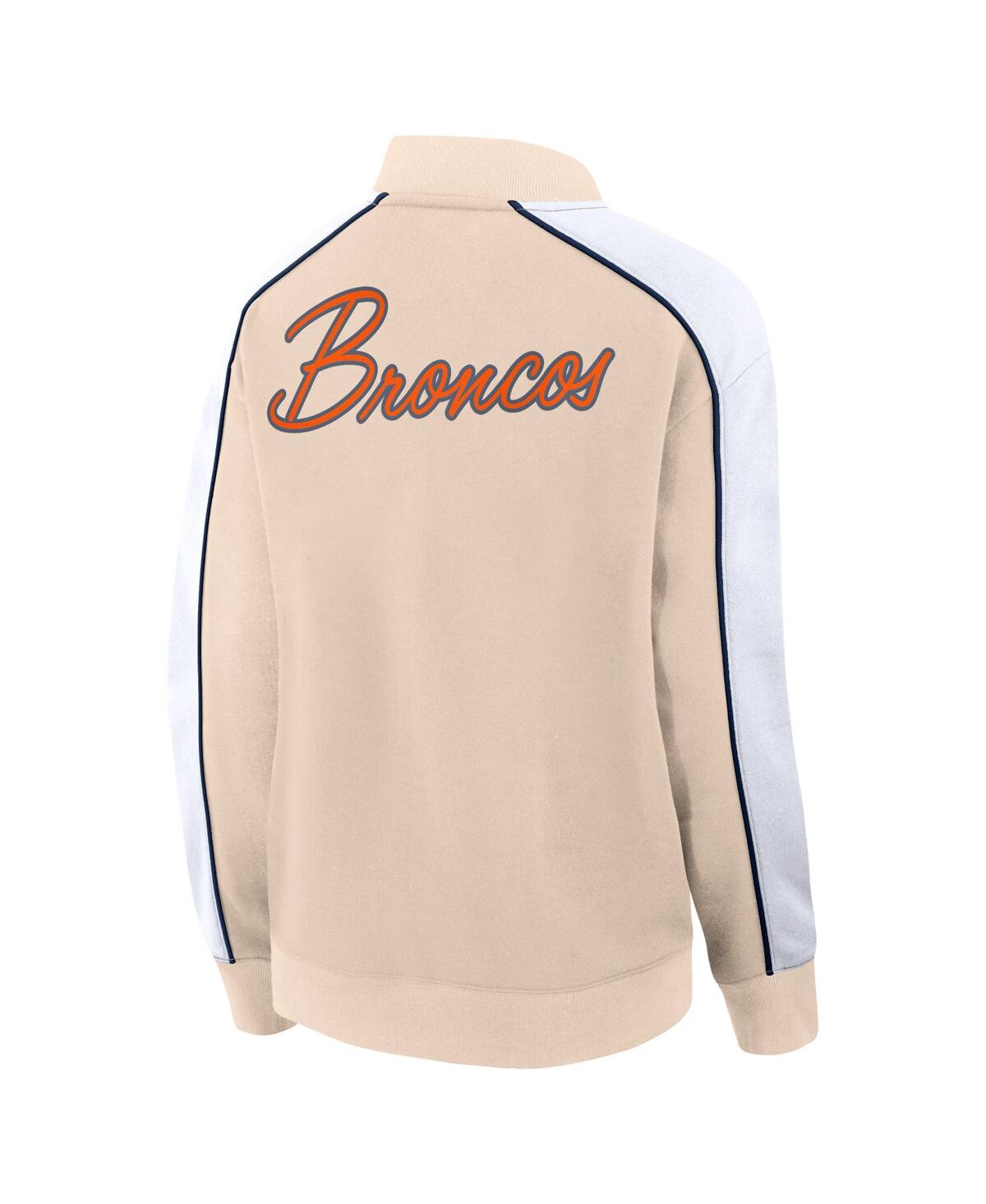 Women's FanaticsDenver Broncos Lounge Full-Snap Varsity Jacket - Tan