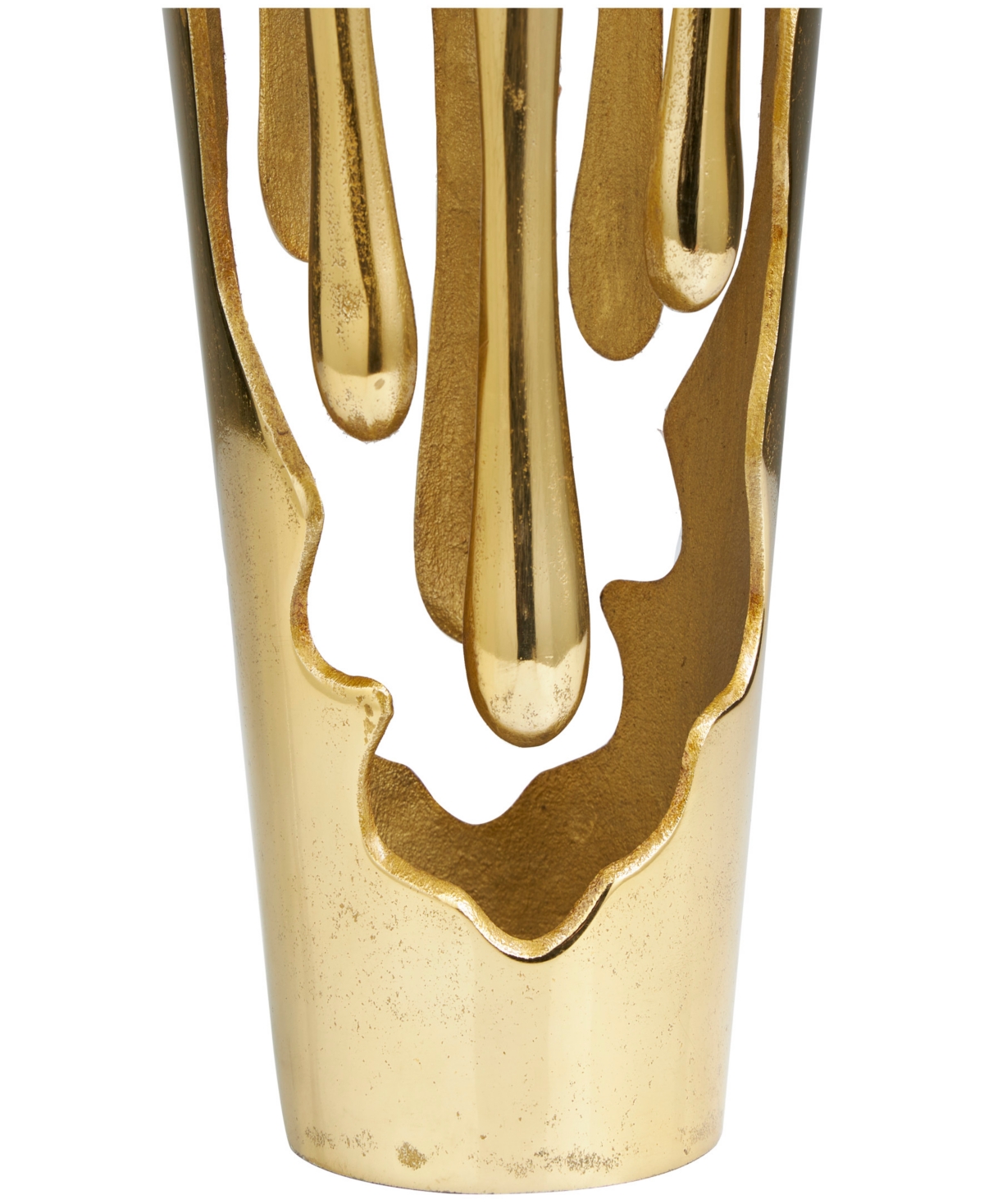 Shop Rosemary Lane Aluminum Drip Vase With Melting Designed Body, 8" X 8" X 19" In Gold
