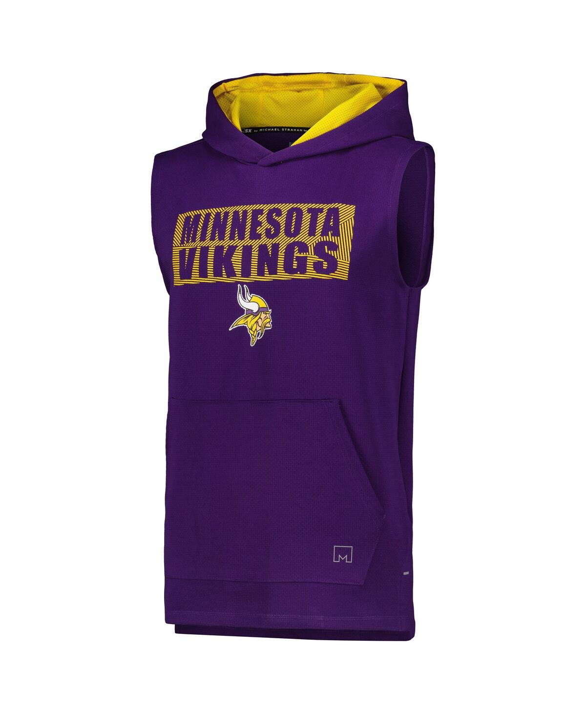 Shop Msx By Michael Strahan Men's  Purple Minnesota Vikings Marathon Sleeveless Pullover Hoodie