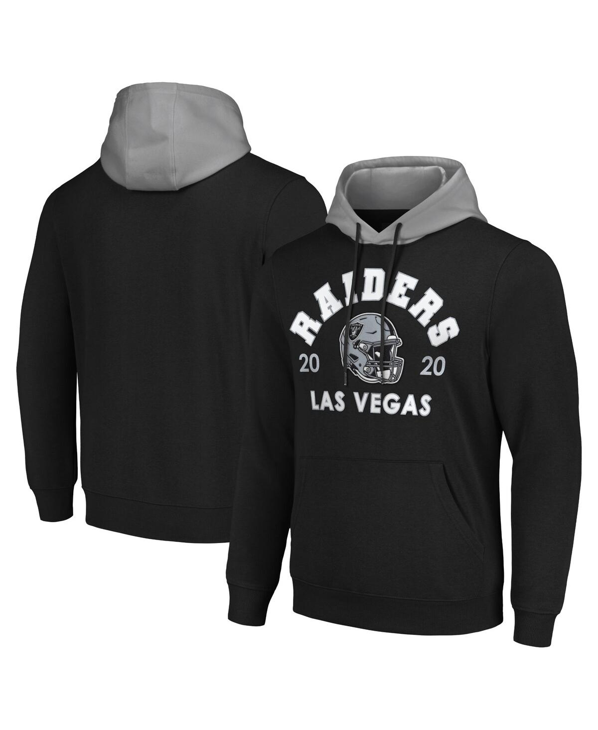 Shop G-iii Sports By Carl Banks Men's  Black Las Vegas Raiders Colorblock Pullover Hoodie