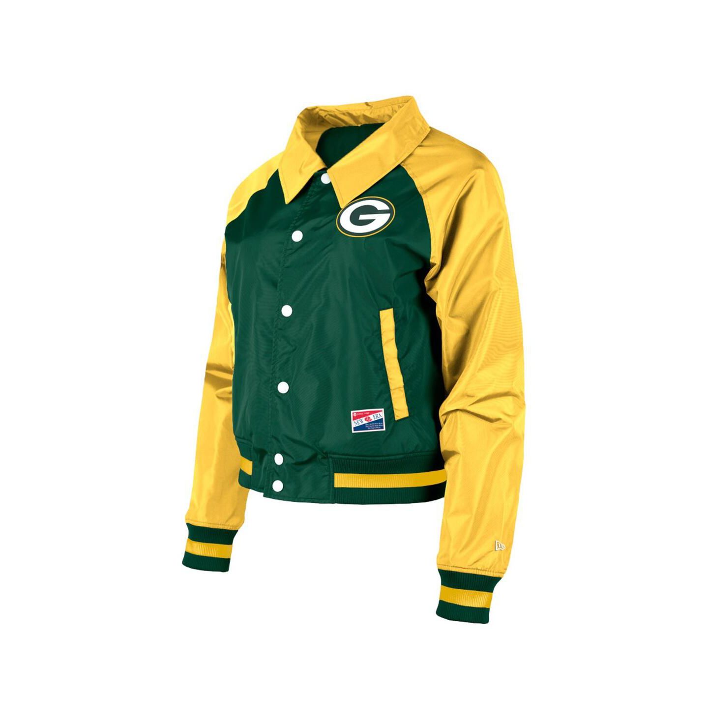 Женская куртка New Era Green Green Bay Packers Coaches Raglan Full-Snap — фото 2