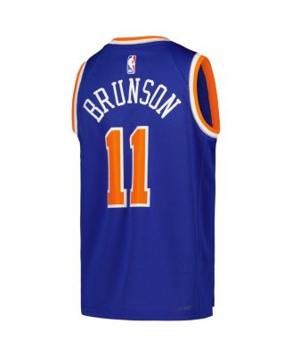 Big Boys Jalen Brunson Blue New York Knicks Swingman Jersey - Icon Edition