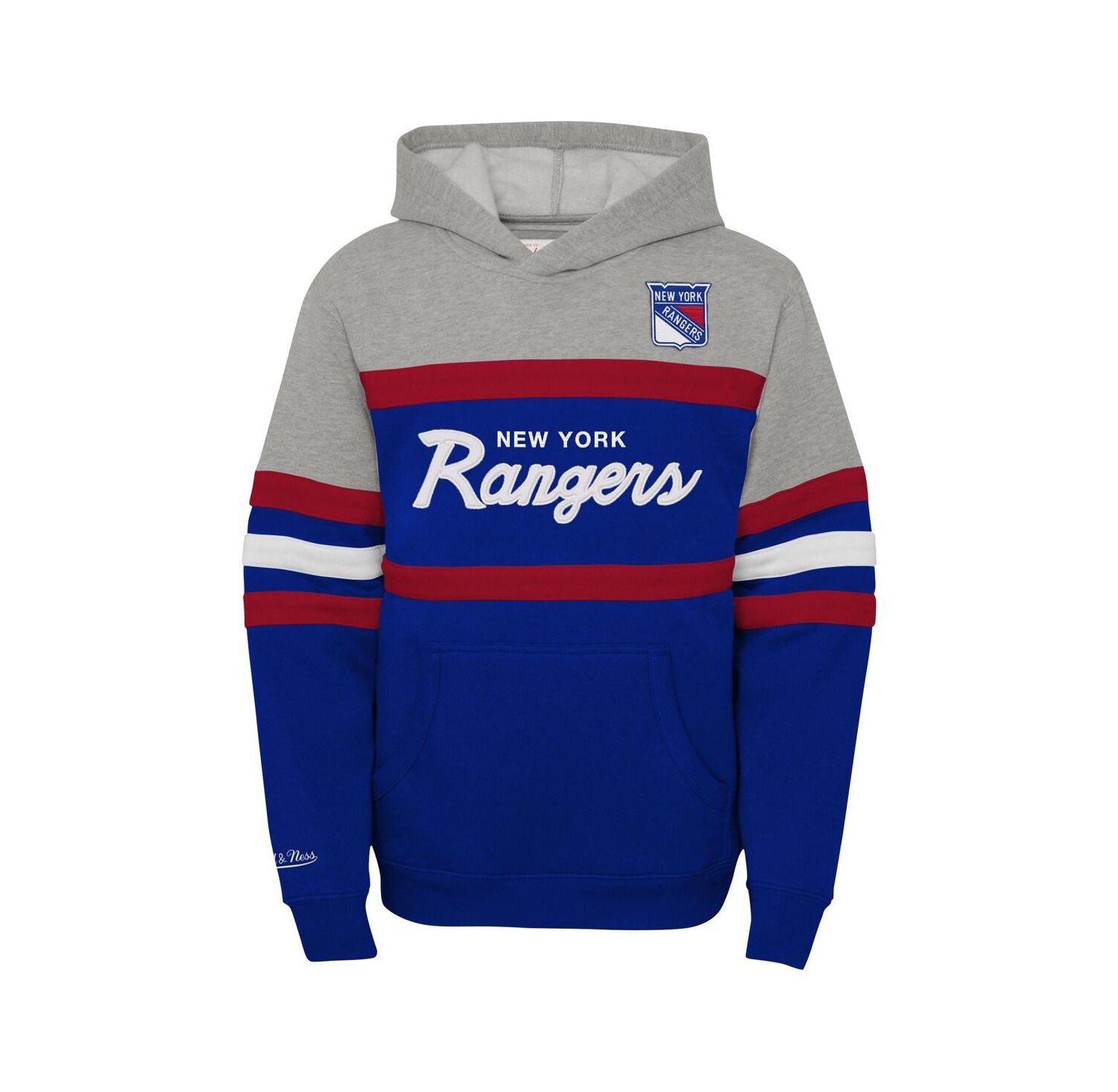 Big Boys Gray New York Rangers Head Coach Pullover Hoodie
