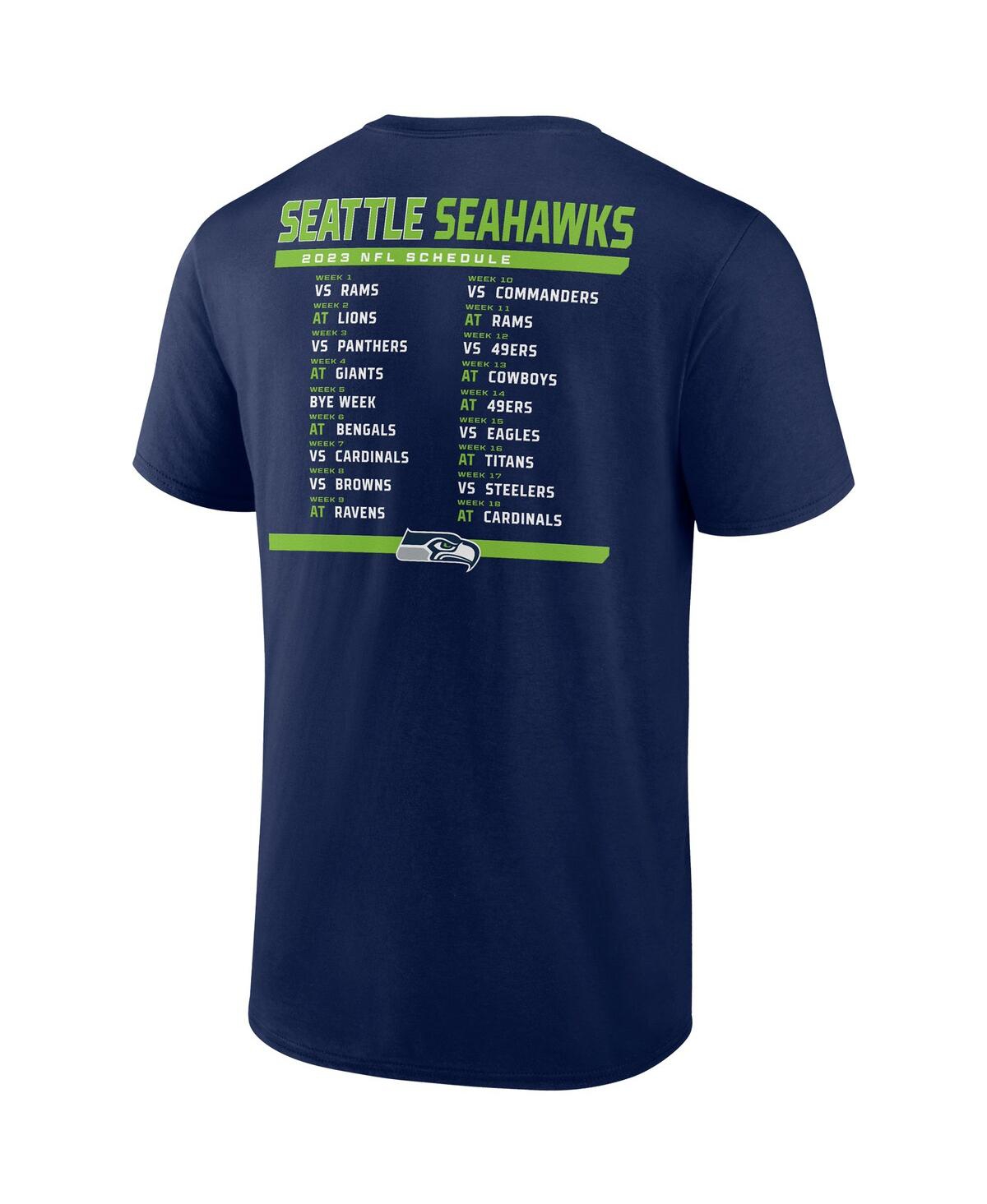 Men's Fanatics College White Seattle Seahawks Two-Pack 2023 Schedule T-shirt Combo Set - White