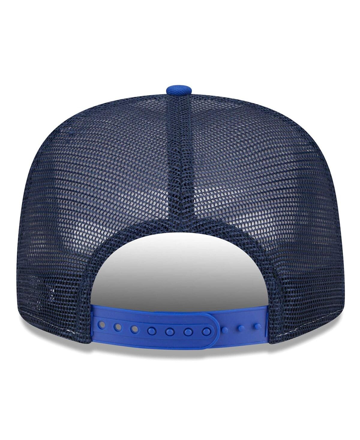 Men's New Era Royal New England Patriots Gridiron Classics Banger 9FIFTY Trucker Snapback Hat - Royal