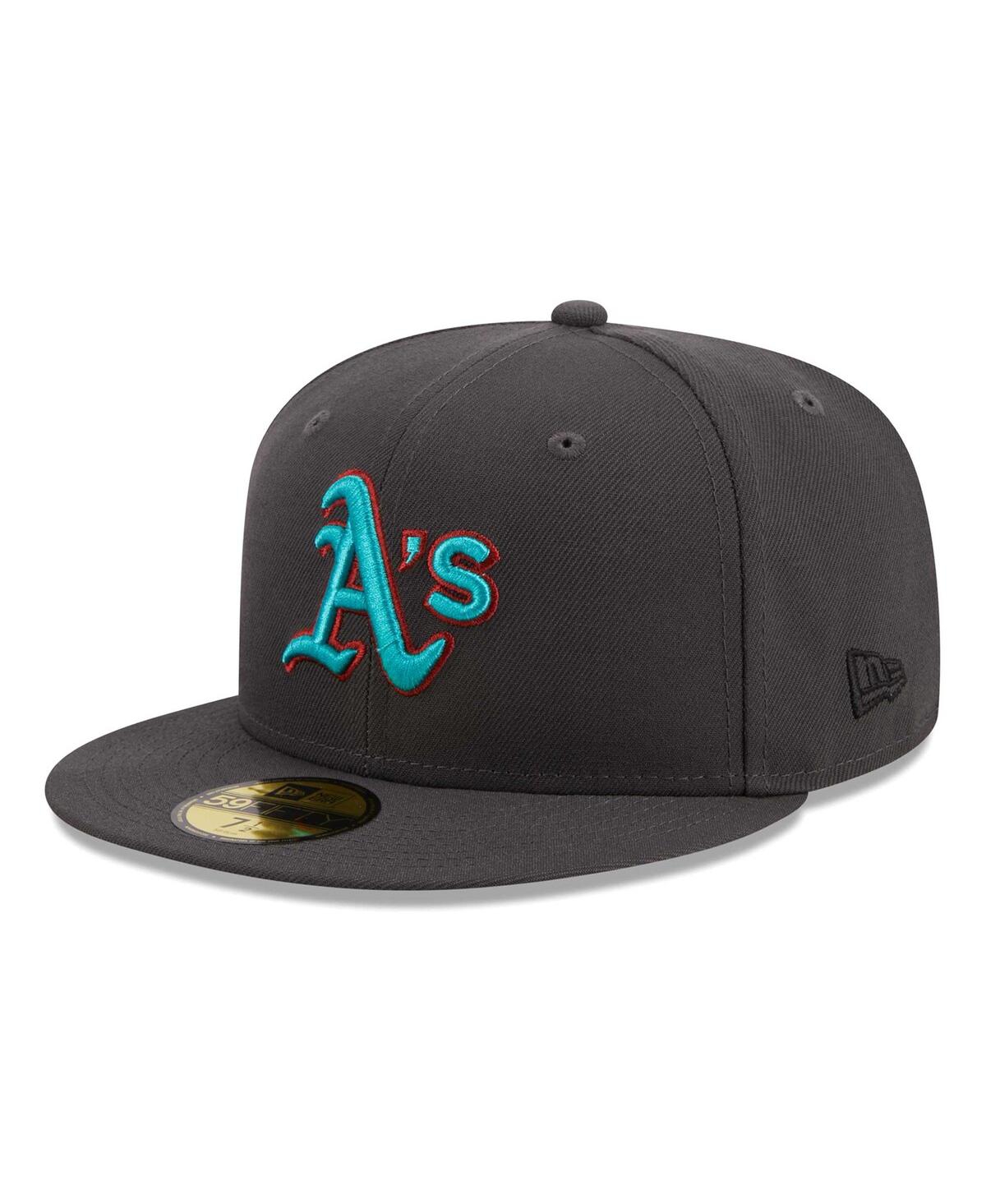 Men's New EraOakland Athletics Print Undervisor 59FIFTY Fitted Hat - Graphite