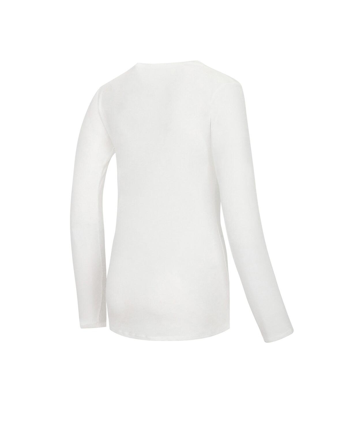 Shop Concepts Sport Women's  White, Crimson Oklahoma Sooners Long Sleeve V-neck T-shirt And Gauge Pants Sl In White,crimson