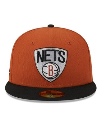 Men's Rust, Black Brooklyn Nets Two-Tone 59FIFTY Fitted Hat