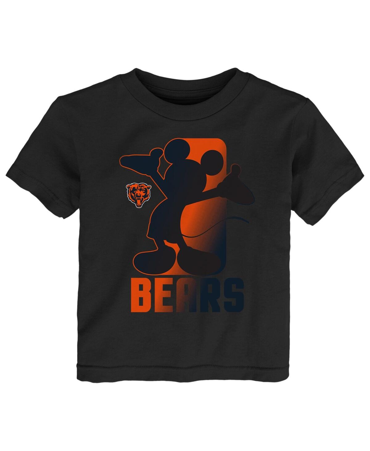 Outerstuff Babies' Toddler Boys And Girls Black Chicago Bears Disney Cross Fade T-shirt