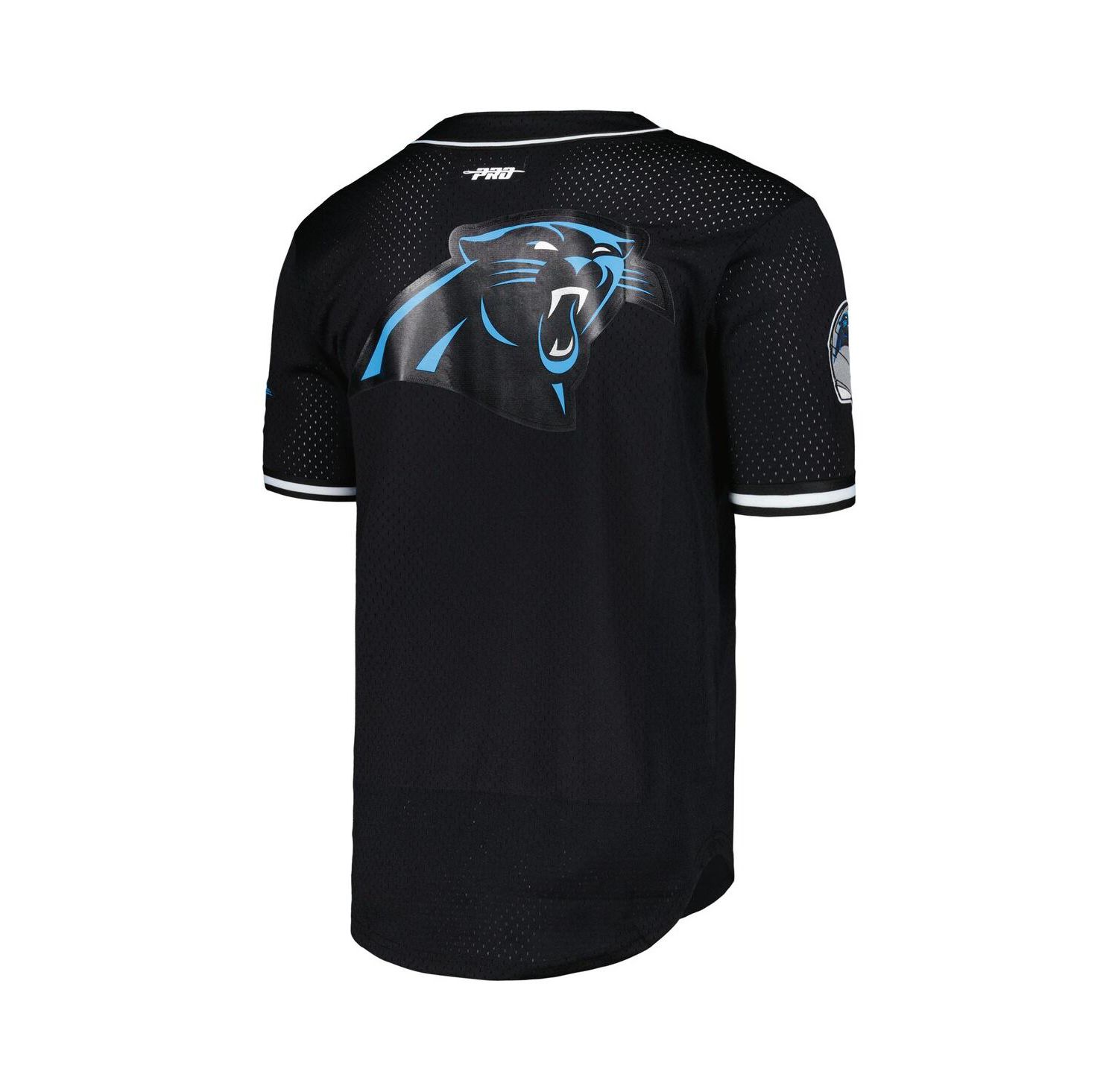 Men's Bryce Young Black Carolina Panthers Mesh Baseball Button-Up T-shirt