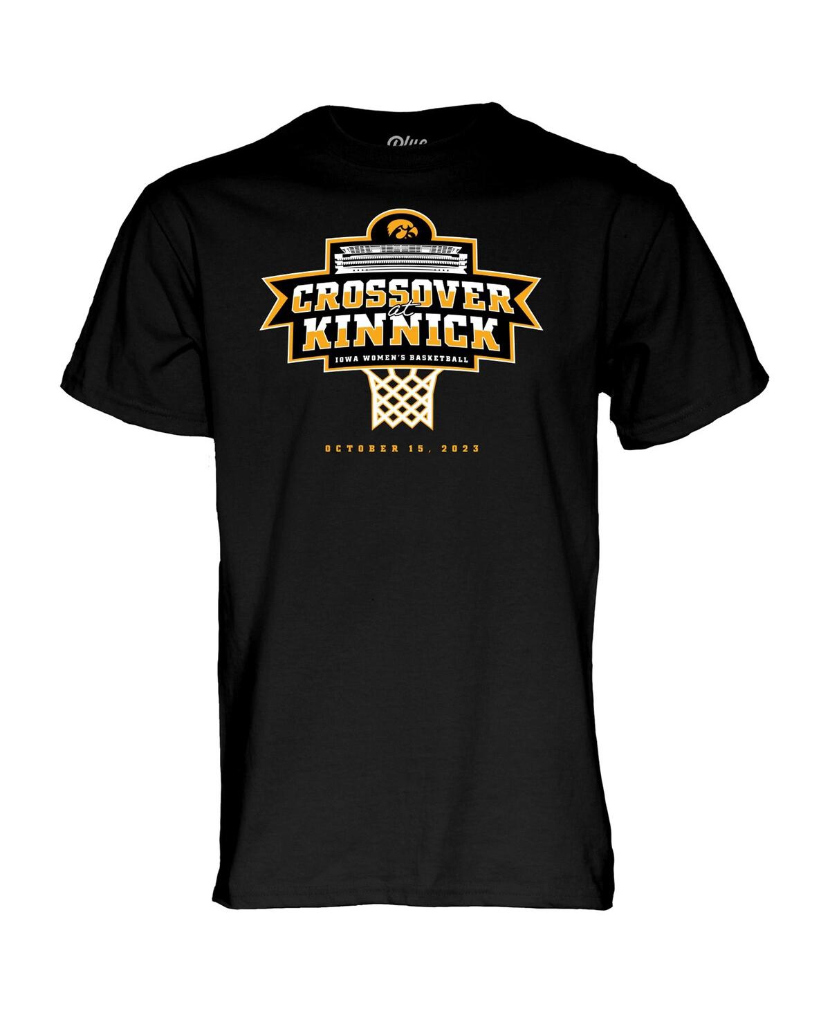 Shop Blue 84 Men's And Women's  Black Iowa Hawkeyes Women's Basketball Crossover At Kinnick T-shirt