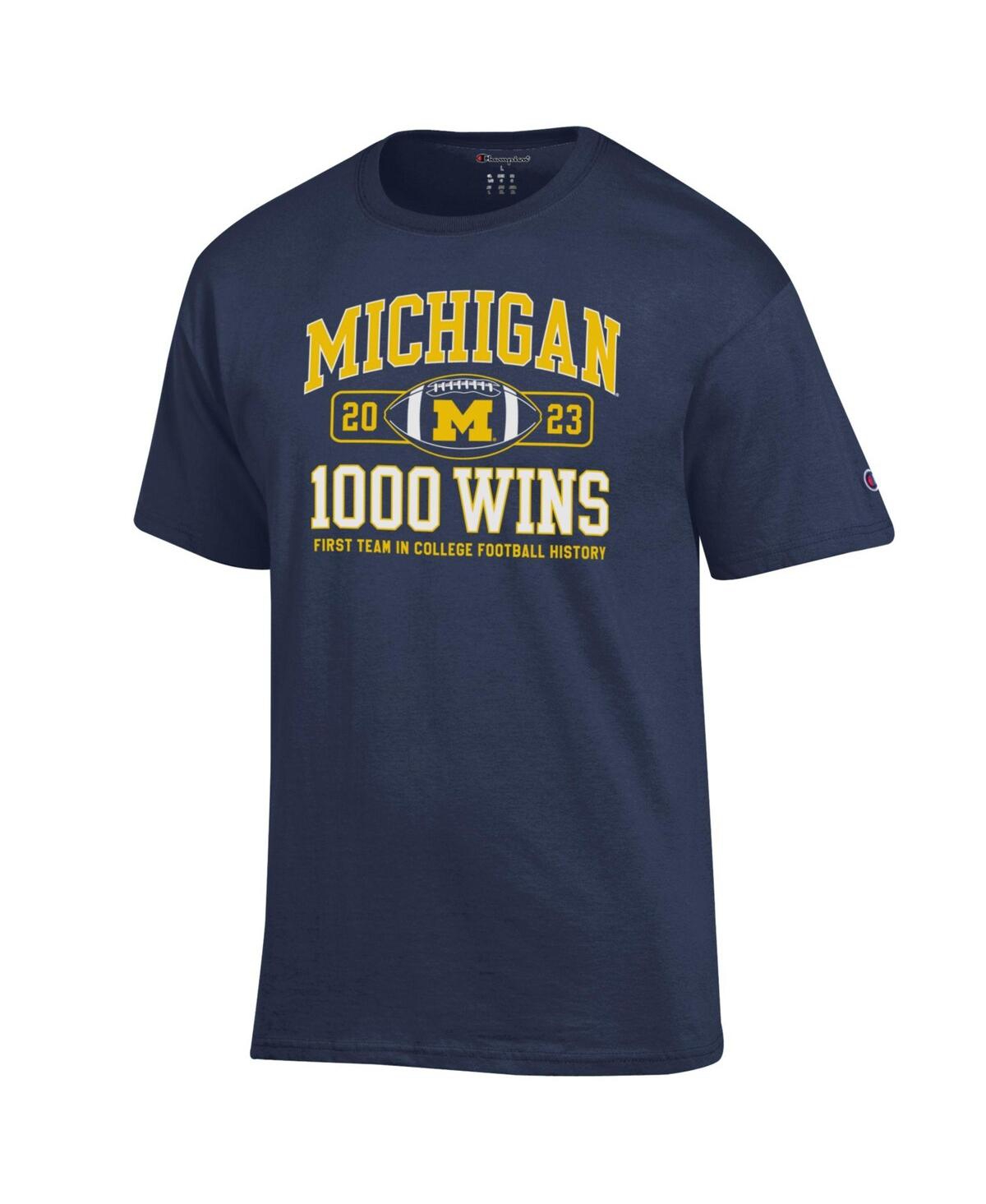 Shop Champion Men's  Navy Michigan Wolverines Football 1,000 Wins T-shirt