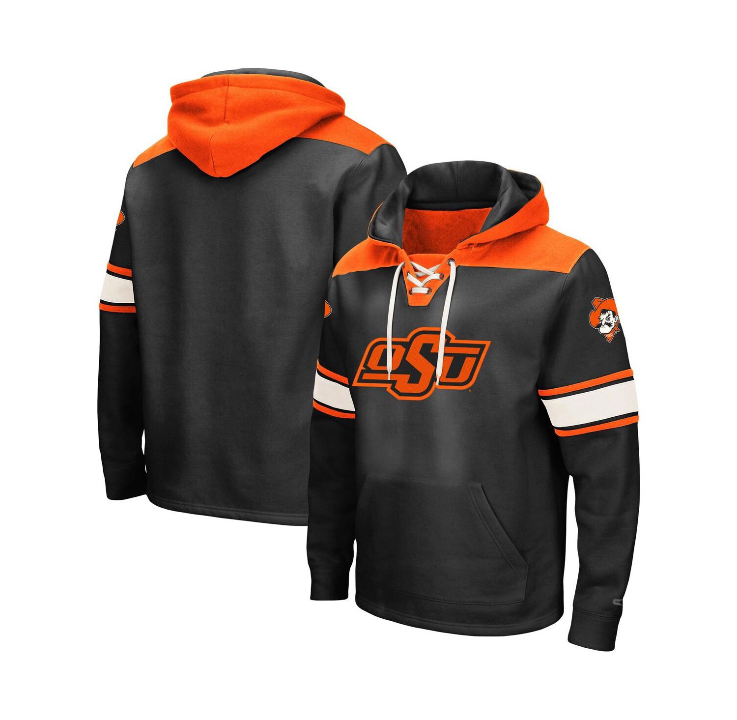 Men's Black Oklahoma State Cowboys 2.0 Lace-Up Pullover Hoodie