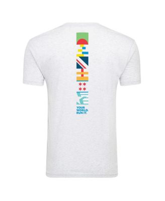 Men's and Women's White World Marathon Majors Comfy Tri-Blend T-shirt