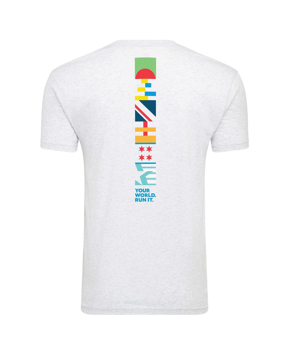 Shop Sportiqe Men's And Women's  White World Marathon Majors Comfy Tri-blend T-shirt