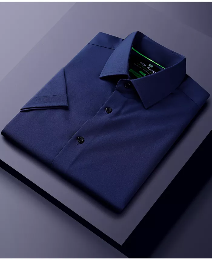 Men's Slim Fit Short Sleeve Performance Button Down Dress Shirt - thumbnail 5