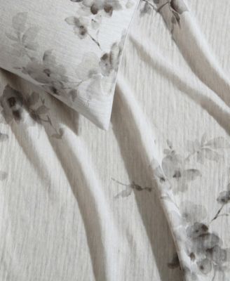 Aquarelle Floral Cotton Melange Gauze 3 Piece Duvet Cover Set, King