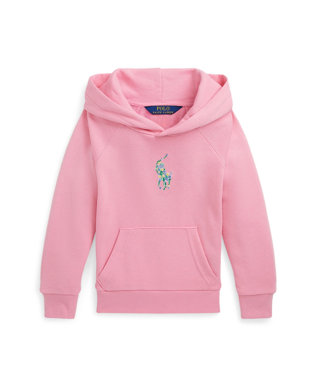 Shop Polo Ralph Lauren Toddler And Little Girls Floral Big Pony Terry Hoodie In Florida Pink
