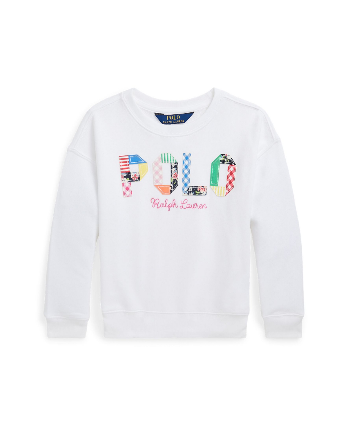 Polo Ralph Lauren Kids' Toddler And Little Girls Mixed-logo Terry Sweatshirt In White