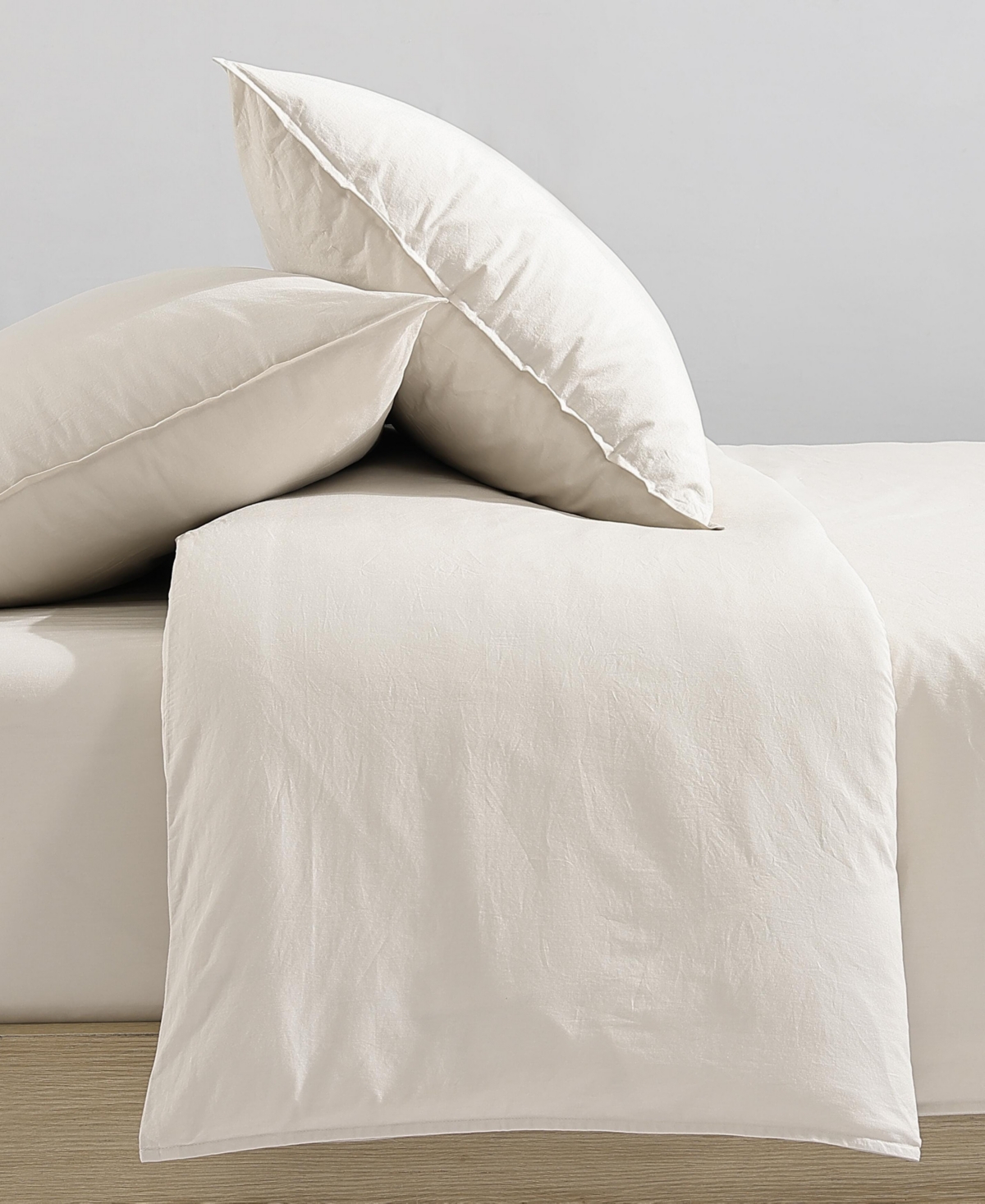 Closeout! Calvin Klein Washed Percale Cotton Solid 3 Piece Comforter Set