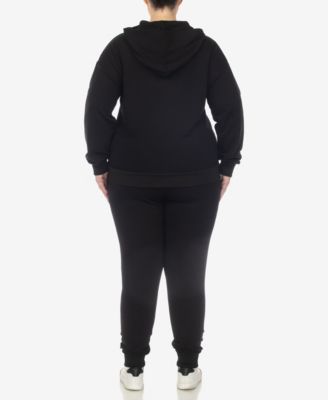 Plus Size Fleece Lined 2 Pc Tracksuit Set