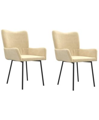 Dining Chairs 2 pcs Cream Velvet