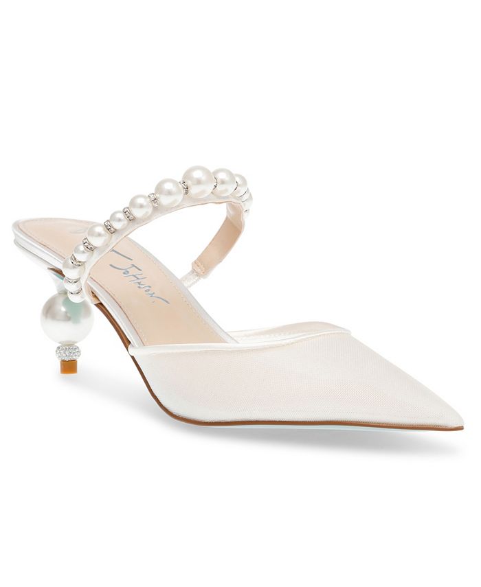 Betsey Johnson Décolleté Donna Evey - Punta In Pelle, Tacco Con Perle, Cinturino - Colore Nero - Taglia 41 EU - 5