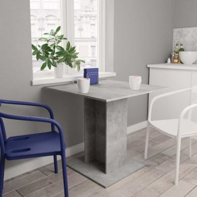Dining Table Concrete Grey Engineered wood 31.5 in Simple Design