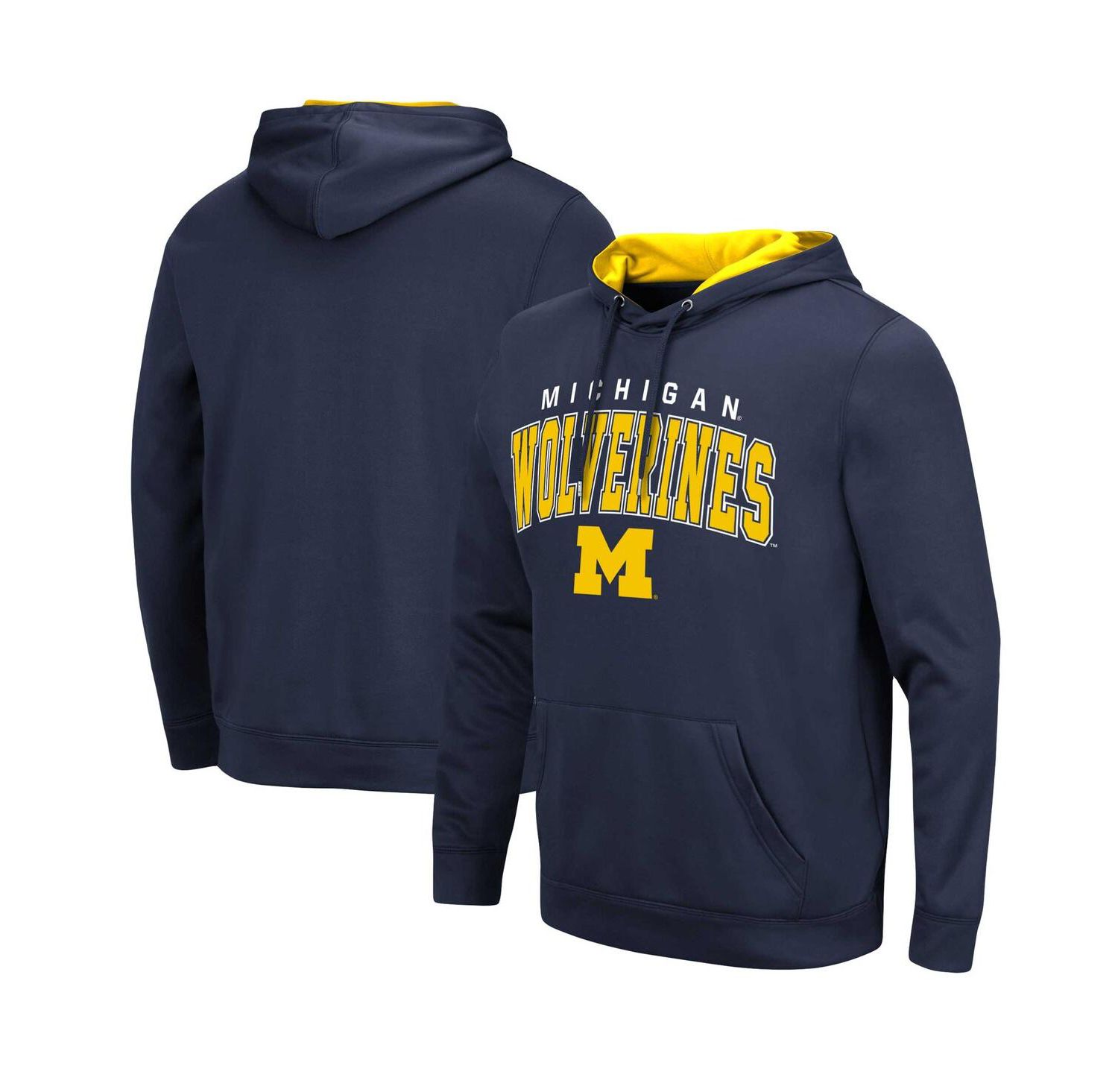 Men's Navy Michigan Wolverines Resistance Pullover Hoodie