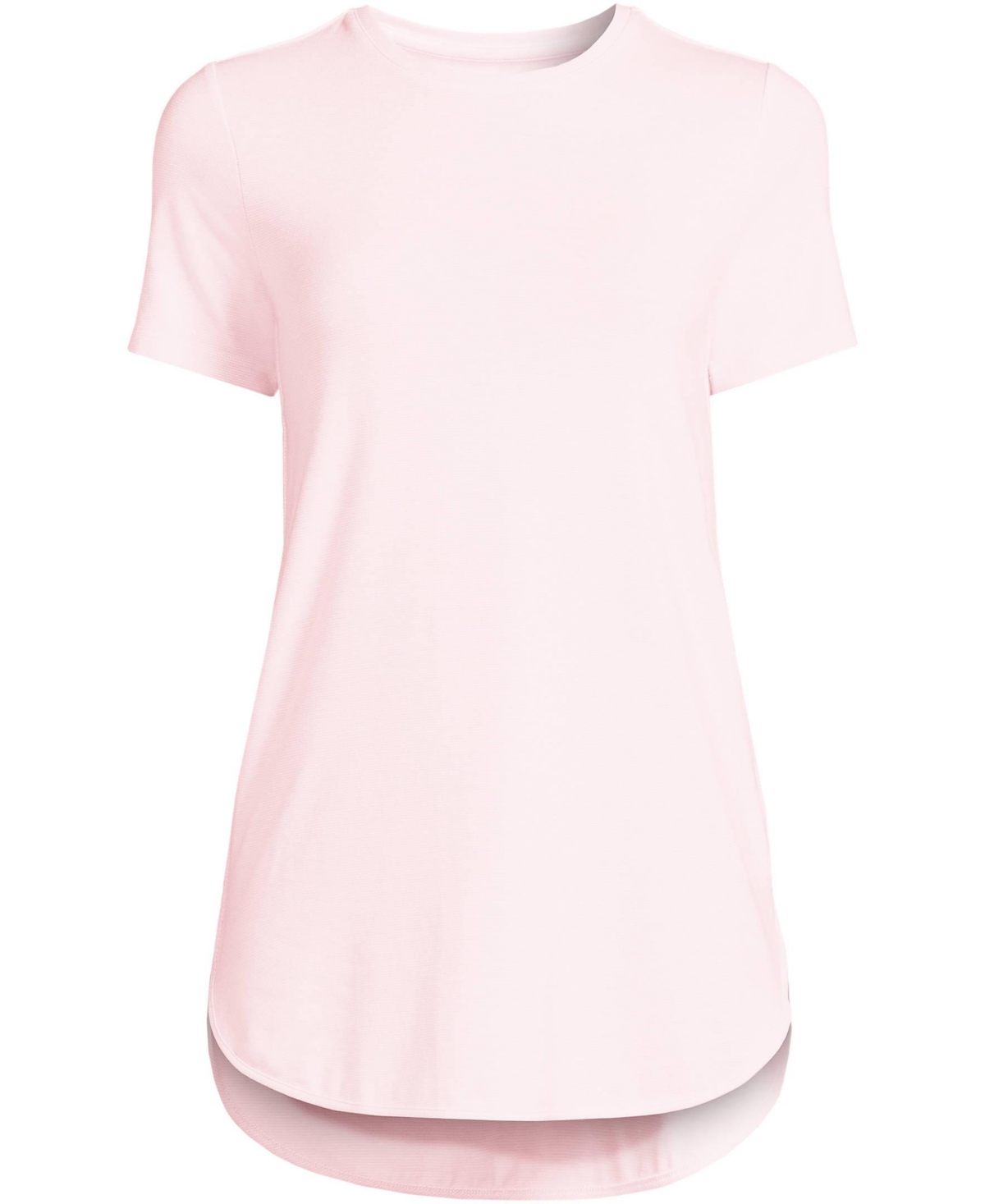 Lands' End Women's Moisture Wicking Upf Sun T-Shirt -white pinstripe