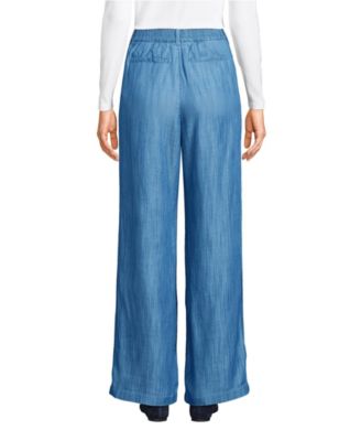 Petite High Rise TENCEL Fiber Pleated Wide Leg Pants