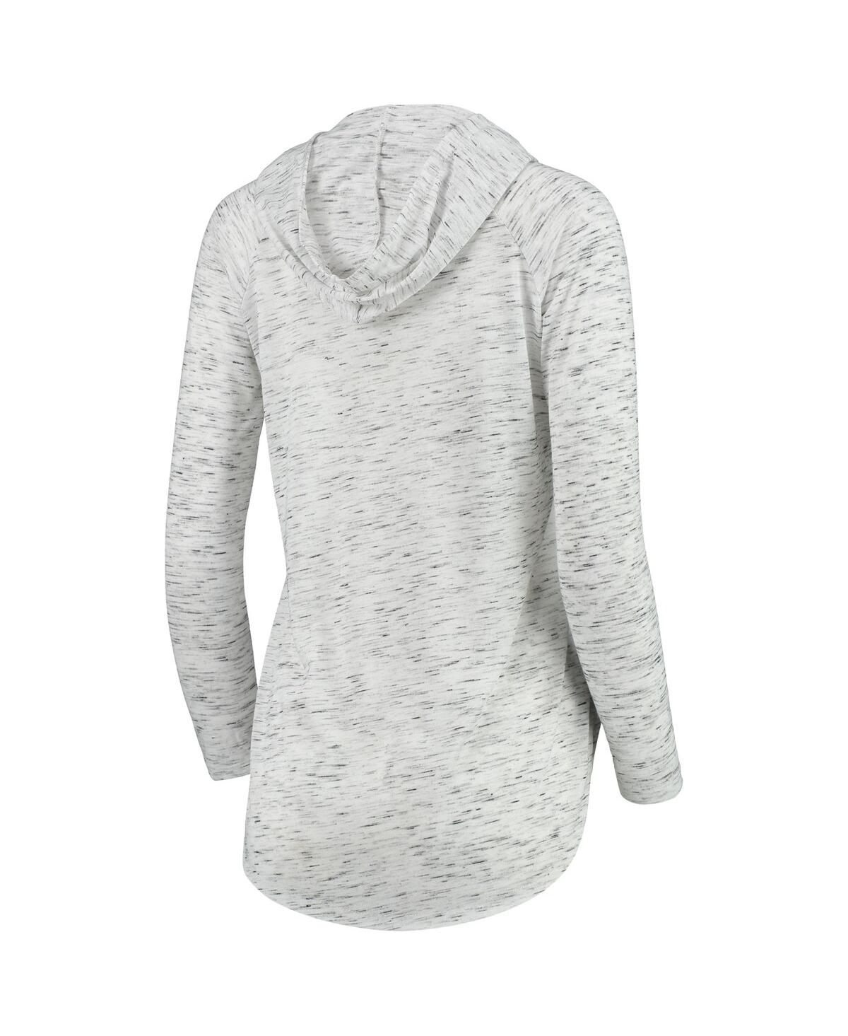 PRESSBOX WOMEN'S PRESSBOX GRAY NOTRE DAME FIGHTING IRISH SPACE DYE LACE-UP V-NECK LONG SLEEVE T-SHIRT 