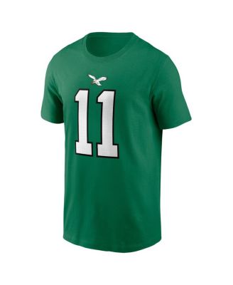 Men's A.J. Brown Kelly Green Philadelphia Eagles Alternate Player Name Number T-shirt