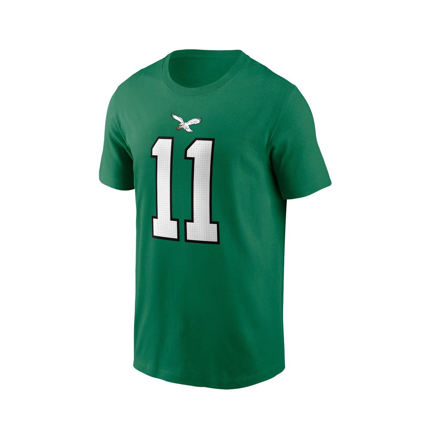 Мужская футболка Nike A.J. Brown Kelly Green Philadelphia Eagles Alternate Player Name & Number — фото 2