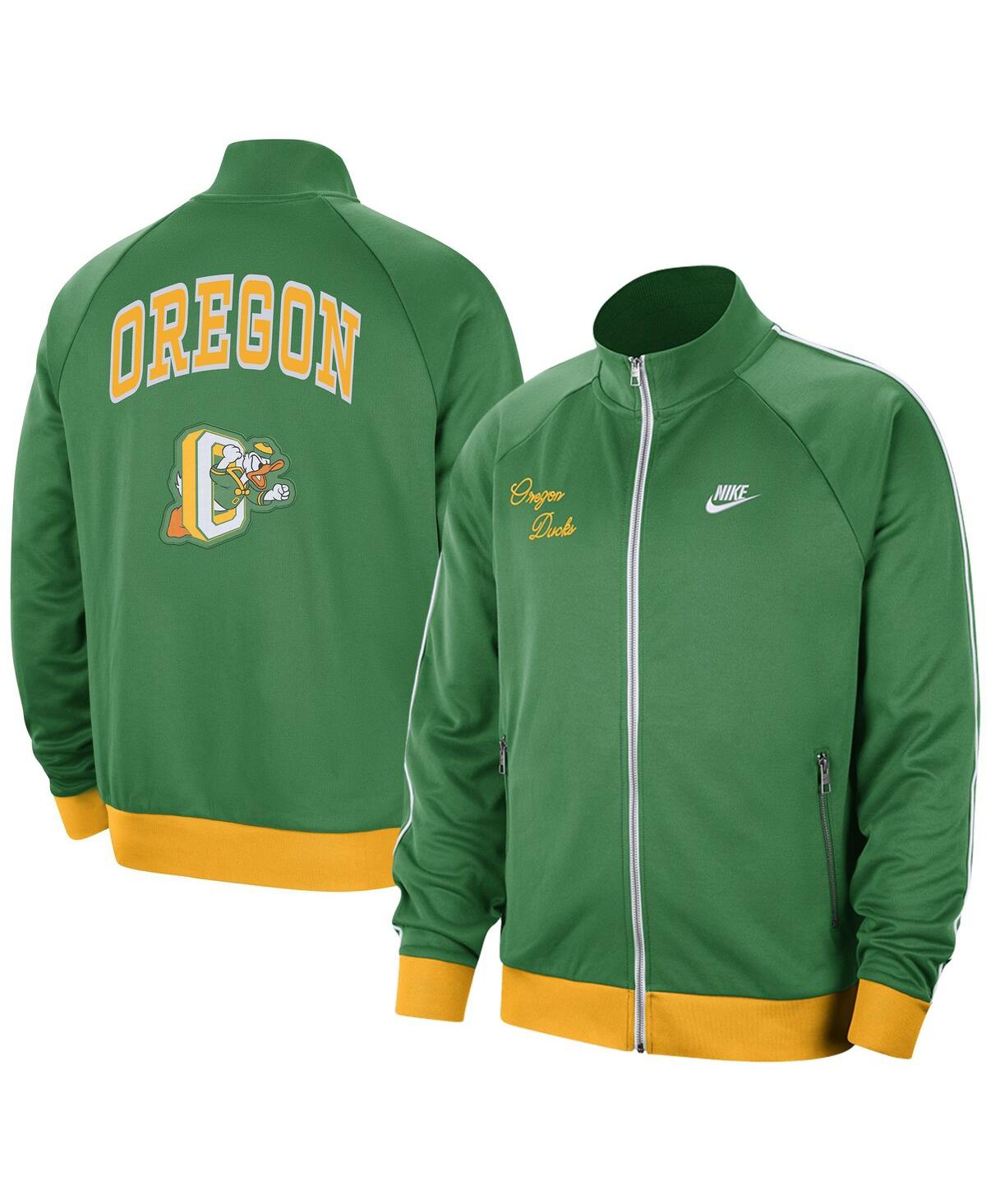 Shop Nike Men's  Green, Yellow Oregon Ducks Special Game Alternate Full-zip Track Jacket In Green,yellow