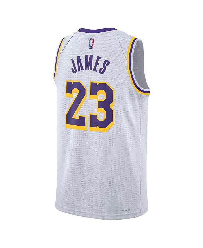 Nike Men's and Women's LeBron James White Los Angeles Lakers Swingman ...