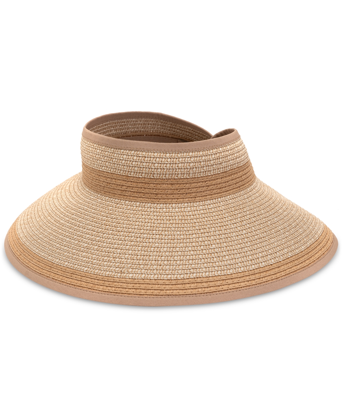 Inc International Concepts Women's Roll-up Straw Visor, Created For Macy's In Natural