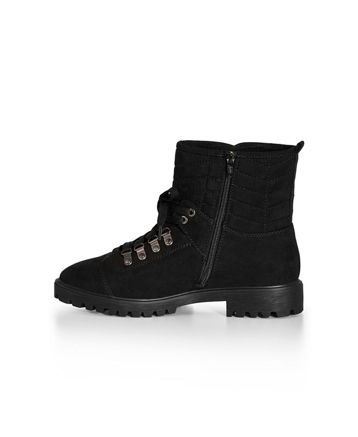 Avenue Women's Keira Wide Fit Ankle Boot - Faux Suede, Low Wedge Heel, Buckle Detail - View #11