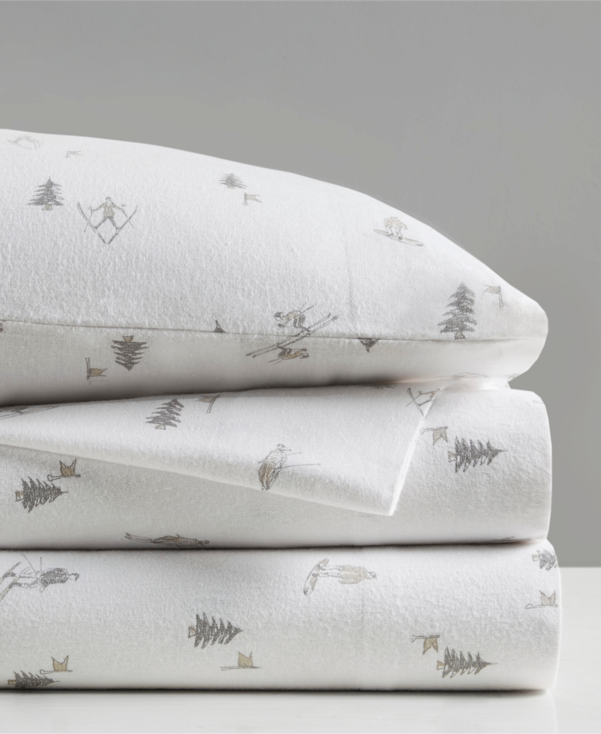 SLEEP PHILOSOPHY TRUE NORTH BY SLEEP PHILOSOPHY NOVELTY PRINTED COTTON FLANNEL 4-PC. SHEET SET, KING 