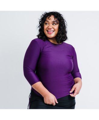 Plus Size 3/4 Sleeve Rash Guard UPF 50+ Margaux Swim Top