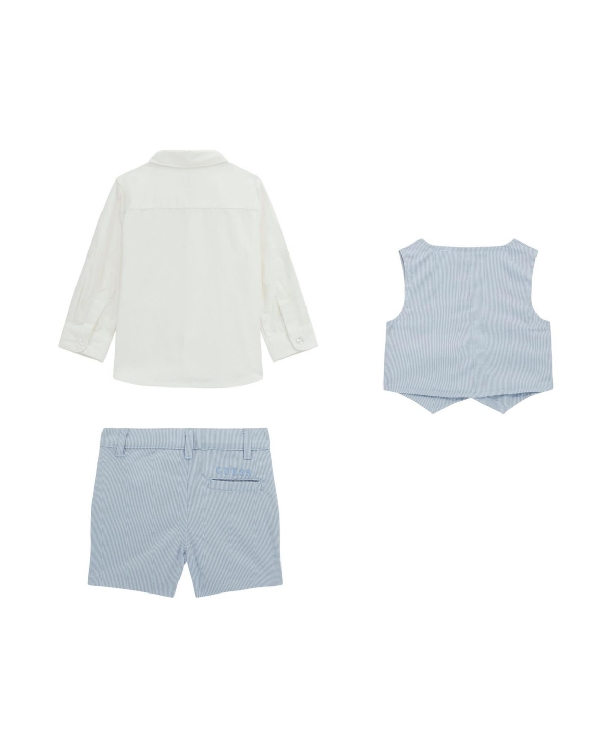 Guess Baby Boys Woven Shorts, Shirt and Vest, 3 Piece Set