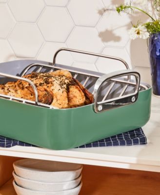 Non-Stick Ceramic-Coated 16.5" Roasting Pan with Rack