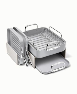 Non-Stick Ceramic-Coated 7 Piece Square Cookware Set