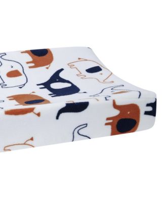 Playful Elephant White/Blue Baby/Infant Changing Pad Cover
